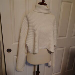 Windsor Chunky Knit Cropped Turtleneck Acrylic Sweater